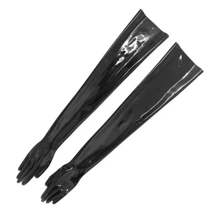 Hot Wrist seamless black / red latex opera long latex gloves fetish latex gloves  Halloween Costumes