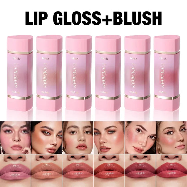  2-in-1 Liquid Blush Matte Lip Gloss Dual-purpose Liquid Blush Waterproof Multi-purpose Blush Stick Cheek Natural Blusher Cute
