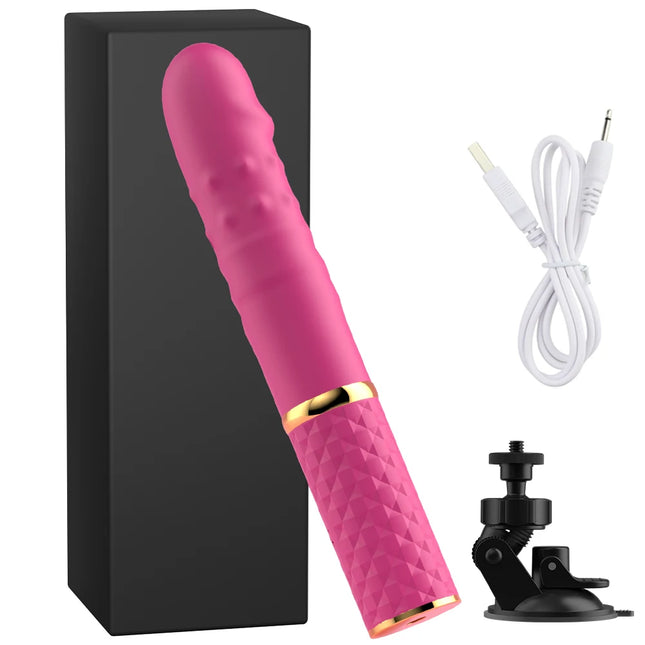 Remote Control G-spot Thrust Dildo Vibrator Clitoris Vaginal Nipple Anal Stimulator With Telescopic Vibration Mode Adult Sex Toy