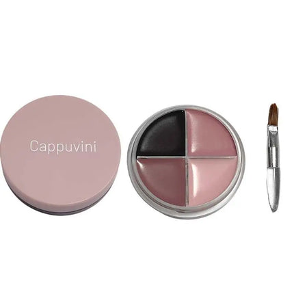 1Pc Cappuvini Matte Velvet Eyeshadow Palette 4 Colors with Eyeliner Highlighter And Contour Cute Beauty Cosmetic Eyes Makeup Set