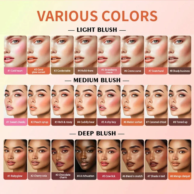 8-Color Eyebrow Cream Blush Curve Case Cream Cosmetics Palette Matte Shimmer Finishes Shadow Tones Long-Lasting Cosmetics