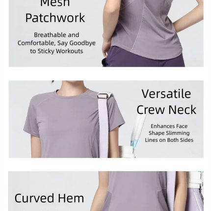 PHIGEER quick dry sport tops for women with short sleeve breathable running shirt lightweight athletic tee for hiking yoga gym