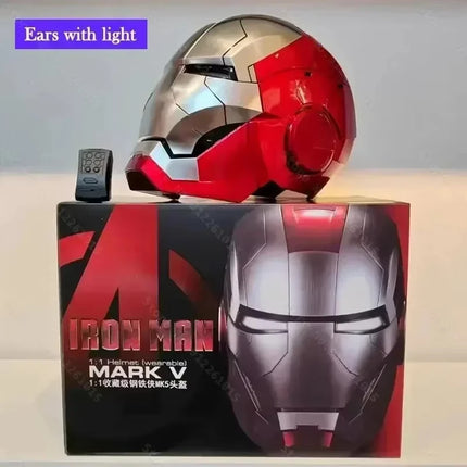 Silver Red MK5 pro Max Helmet Collectible Ornament - Voice Remote Control Automatic Functions Upgrade Version Ideal Gift