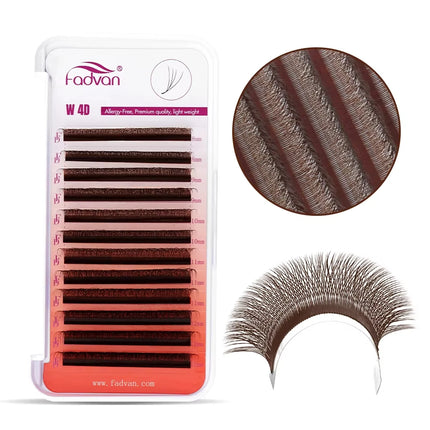 FADVAN Brown YY 3D 4D 5D Lashes W Shape Makeup Fake Eyelashes D/M/L Curl Natural Soft Eyelashes Extensions For Holiday Party
