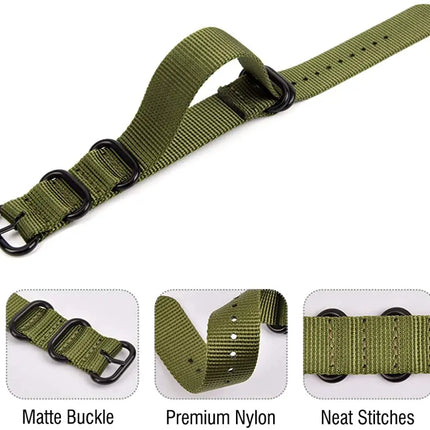 TPW Air Force Field Watch Fabric Strap 24 Hours Display Quartz Movement 42mm Dial