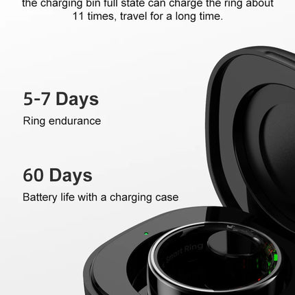 R08 Smart Ring Men Women Touch Control Function IP68 5ATM Waterproof Step Count Multi Sport Health Monitor Heart Rate Smart Ring