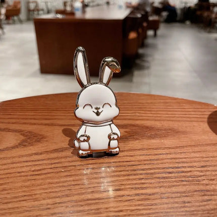 Cute ABS Bunny Finger Ring Holder Mobile Phone Holder Foldable Mobile Phone Mini Pull Rod Phone Back Sticker Pad
