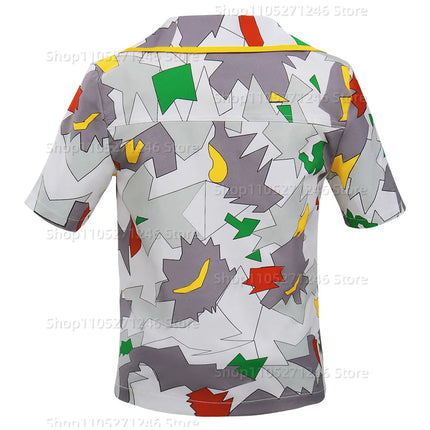 Dustin Cosplay Henderson Role Play Adult Child Boys Summer Printed Shirt TV ST Costume Kids Men Fantasy Party Cloth