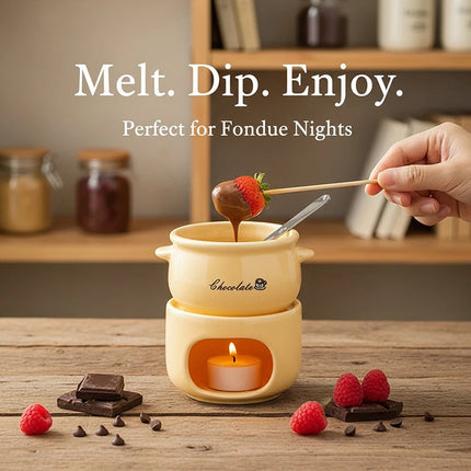 Ceramic Chocolate Melting Pot Heater | Household Constant Temperature Mini Ice Cream And Cheese Melting Machine,With Candle Warm