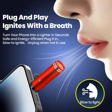 Lightning Mobile Cigarette Lighter Adapter Air Blowing Cigarette Lighter Phone OTG Power Supply Portable Mini Cigarette Lighting