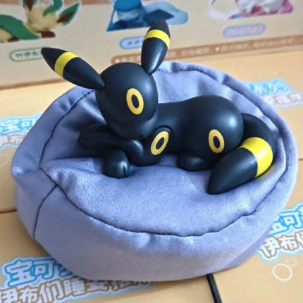 Original Pokemon Eevee Sleeping Position Series Blind Box Sylveon Umbreon Flareon Jolteon Anime Backpack Decoration Model Toy