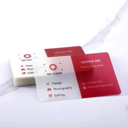 20-500PCS Custom Transparent PVC Business Card Colorful Printing Personalized LOGO Text Thank You Card Free DESIGN 0.38mm
