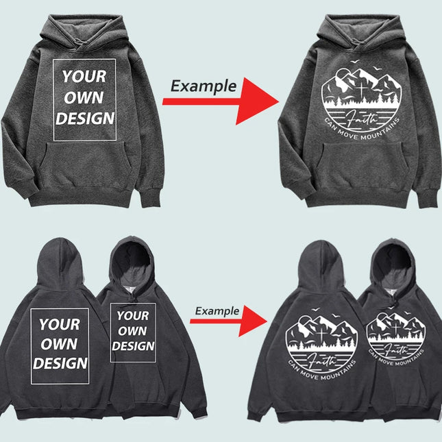 Customized DIY Print Men Woman Autumn Winter Hoodies Casual Classic Pullovers Simple Comfy Streetwear Soft Warm Sports Clothing