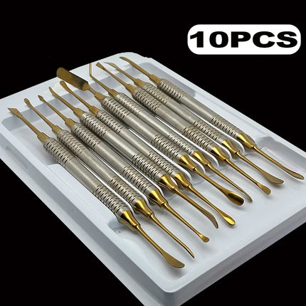 10 Pcs Dental Implant Periosteal Elevator Set for Periodontal and Maxillofacial Surgery Retracting Reflecting Tool Kit