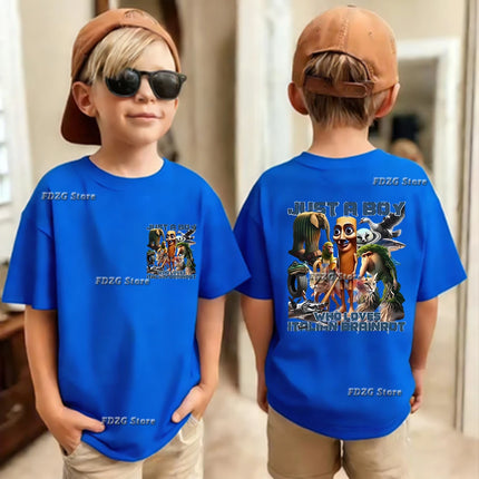 Italian Brainrot Animal Print Kids Cotton T-shirt Tung Tungtung Summer Childrens Short Sleeved Shirt Boys Girls Cute Leisure Tee