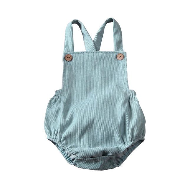 0-24M Baby Romper Boys Girls Summer Clothing Solid Color Corduroy Sleeveless Square Neck Romper Jumpsuits Baby Overalls