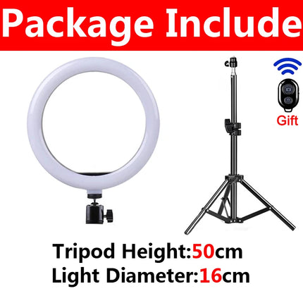 LED Selfie Ring Lighting Photographic Selfie Ring Lamp Phone Remote Fill Light With Tripod Stand Holder For Video Live Recording