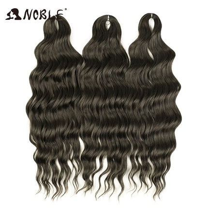 Noble Braiding Hair Extensions 24 Inch Synthetic Hair Water Wave Ombre Rainbow color Deep Wave Curl Twist Crochet Hair Extension