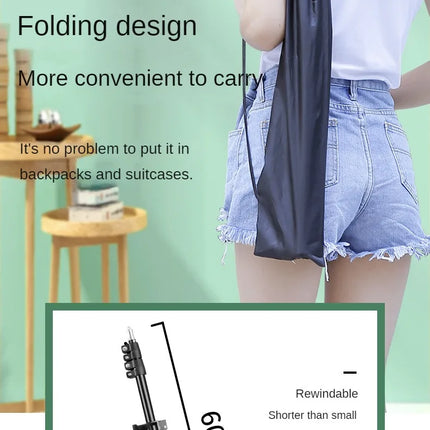 160cm Live Broadcast Tripod Landing Type Camera Anchor Selfie Light Frame Metal Thermometer Phone Holder