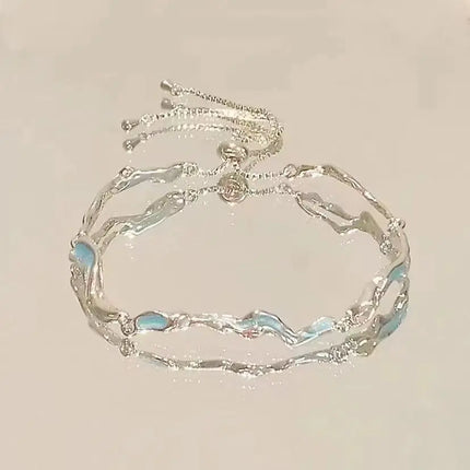 Korean Elegant Cherry Blossom Bow Zircon Bracelet For Women Y2K Sweet Girls Crystal Flowers Bracelets Wedding Party Jewelry Gift