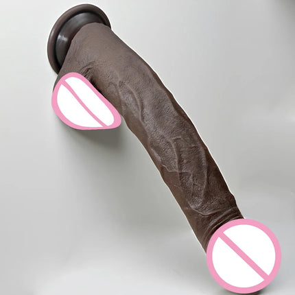 28cm Super Soft Silicone Dildo with Suction Cup Flexible G-spot Strap-On for Women Men Lesbian - Long Penis Sex Toy for Couples