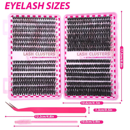 640/600/256/192PCS Large-Capacity Colored 30D 40D 50D & 80D Fluffy Eyelashes – Soft Volume, Natural Look, Waterproof Lightweight