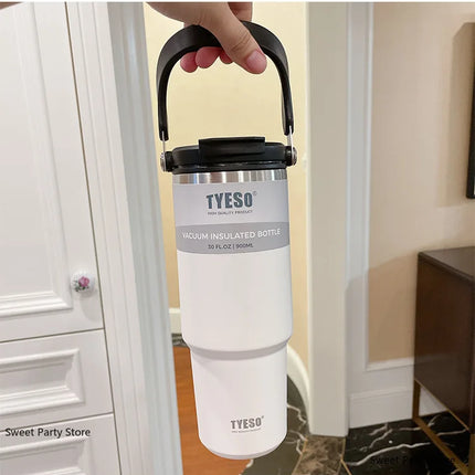 Tyeso 600/750/900/1050/1200ML Stainless Steel Thermos Bottle Car Coffee Cup Sports Water Bottles Keeps Cold and Heat Thermal Mug