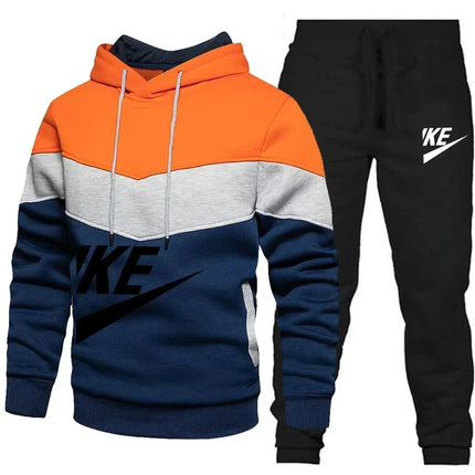 Men Pullover Hoodie Pants 2 Piece Set New Autumn Casual Bicycle Running Jogging Sports Tracksuit