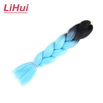 24 Inches Synthetic Braiding Hair Jumbo BraidOmbre Jumbo Hair Extension For Women DIY Hair Braids Purple Pink  Yellow Gray Lihu