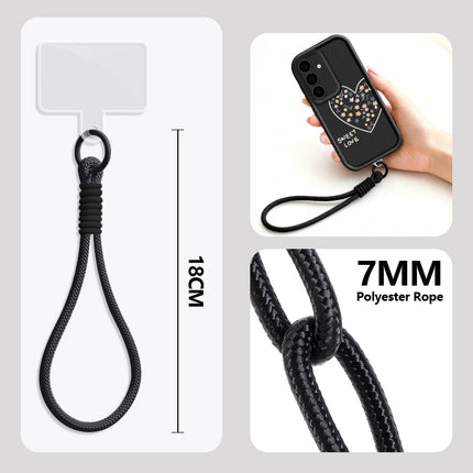 Sweet Love Hearts Lanyard Phone Case For Samsung Galaxy S25 S24 FE S23 S22 Ultra S25 Edge A56 A16 A17 A26 A55 A15 A54 5G Cover