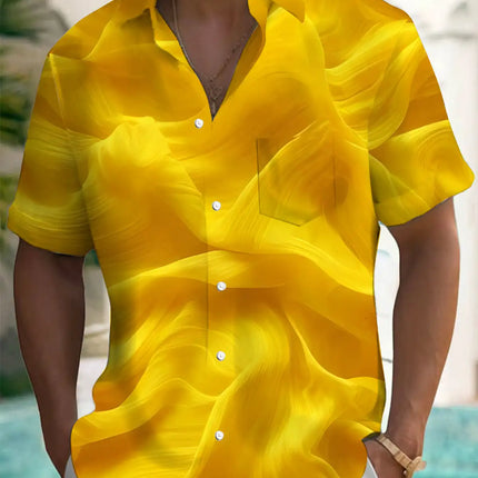 New Hawaii Spring/Summer Fashion Leisure Street Walk Tourist Beach Printed Full Open Short Sleeve Button Shirt, Quick Shipping