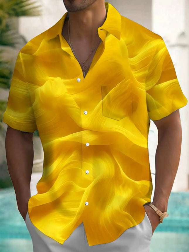 New Hawaii Spring/Summer Fashion Leisure Street Walk Tourist Beach Printed Full Open Short Sleeve Button Shirt, Quick Shipping