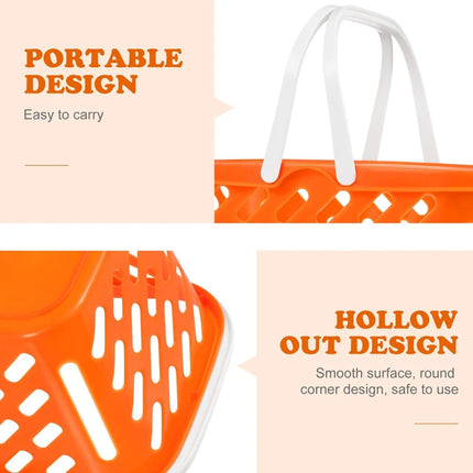 2pcs Shopping Basket Toys, Kids Grocery Basket with Handle for Kids Pretend Play Grocery Basket Toys