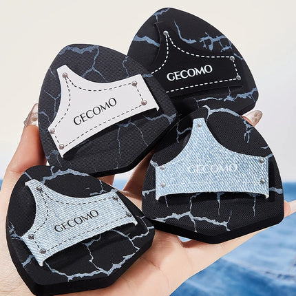 2PCS Denim Makeup Powder Puff Set Soft Skin-Friendly Dry & Wet Dual-Use Sponge Cushion For Liquid Foundation