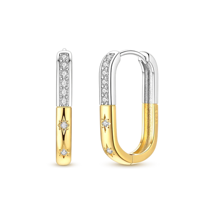 Women original 925 Silver Golden Glowing Firefly Stud Earring Bilayer Round Droplets Heart Gold Hoop Earrings Party Jewelry Gift