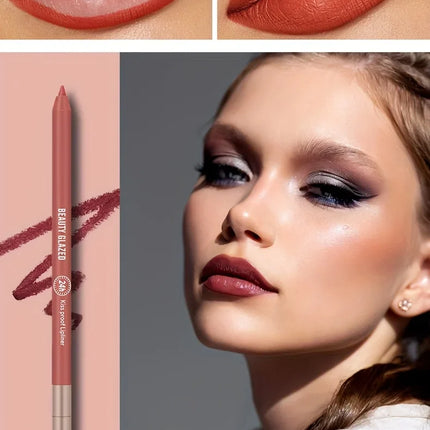 BEAUTY GLAZED 10 Color Nude Lip Liner Natural Long-Lasting Waterproof Matte Effect  Easy-To-Color and Non-Smudge Lip Liner