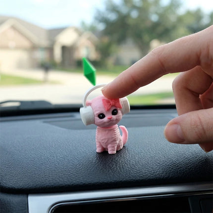 The Sims Cat Dancing Cat Car Ornament Creative Cute Kitten Mini Earphone Cat Model Home Desktop Decor  Automotive Interior Gift