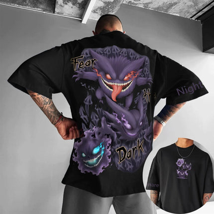 Summer Anime Pokémon Cosplay T-Shirt Cotton Short Sleeve Tops Casual Loose Retro T-Shirt Men Women Family Matching Outfits Tops