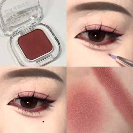 Gothic Red Brown Smoked Matte Eyeshadow Palette Smooth Shimmer Monochrome Eye Shadow Long-Lasting Brightening Silkworm Pigments