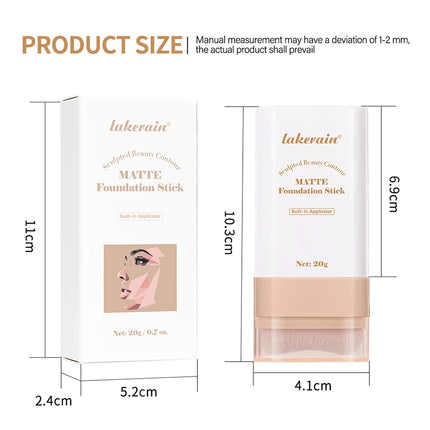 Matte Foundation Stick Waterproof Coverage Travel Flawless Eraser Foundation Stick Lightweight Enhance Skin Radiance Face Makeup