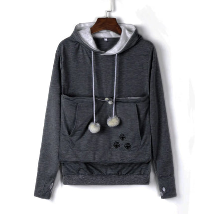 Cat Lovers Hoodies Pouch Dog Pet Hoodies For Casual Kangaroo Pet Paw Pullovers Cuddle Pouch Sweatshirt Pocket Animal Ear Hooded