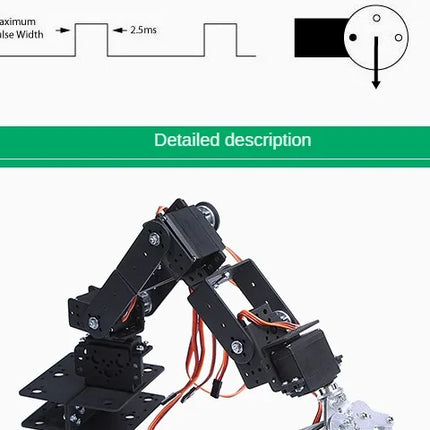 360 Degrees 6 DOF Robot Metal Alloy Mechanical Arm Claw Kit MG996R for Arduino Robotics Kit Educational Ps2 Programmable Toys