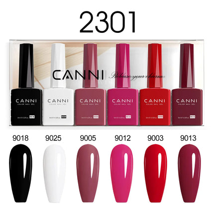 6pcs/kit CANNI TPO FREE HEMA FREE Halloween Nails Color Set Dark Red Semi Permanent Soak off UV LED Gel Varnish Christmas Gift