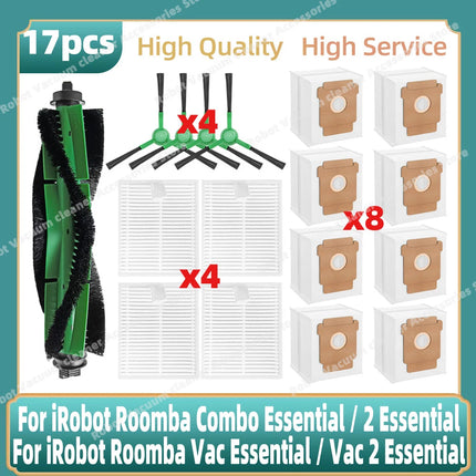 Compatible For iRobot Roomba 105 Combo, Roomba Combo Essential / 2 Essential  Main Side Brush Hepa Filter Mop Dust Bag Parts