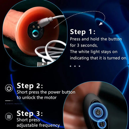 Vibration Sliding Foreskin Dildo USB Charging Suction Cup Strap on Dildo For Women and Man Realistic Silicone Penis GSpot Dildo