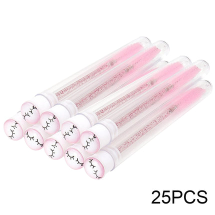 25/50Pcs Eyelash Brush Tubes Crystal Lash Mascara Wands Eyebrow Comb Spoolies Container Lashes Brushes Applicators Makeup Tools