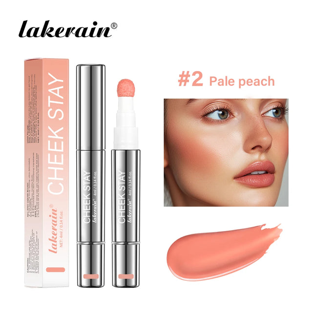 Cheek Blusher All-Day Liquid Blush Long-Lasting Buildable Ultra-Blendable Blush Liquid New Sponge Applicator Cheek Stain Makeup