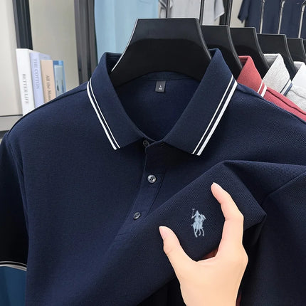 100% cotton summer new brand embroidered Paul high-quality POLO shirt high-end men's comfortable lightweight T-shirt short top
