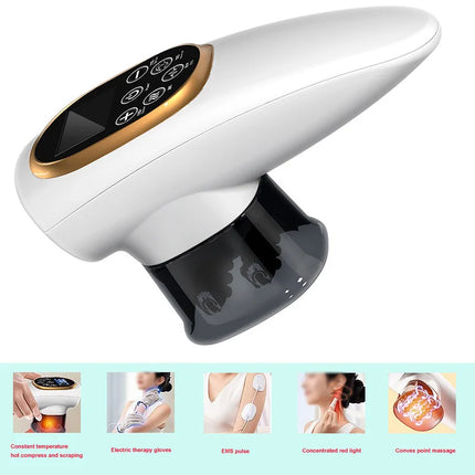 Electric Scraping and Cupping Massager Electronic Muscle Stimulation Machine With Pulse Glove Strong Suction Force Cupping