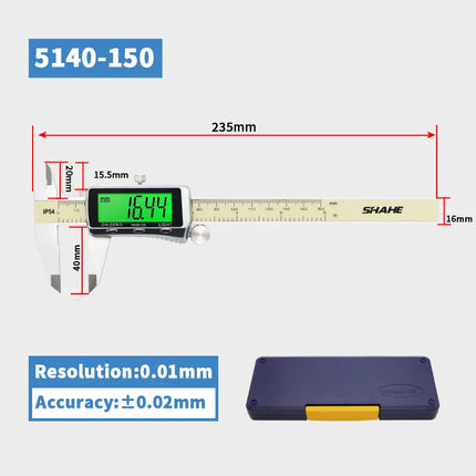 Shahe Digital Vernier Caliper Gauge Paquimetro Electronic Digital Caliper Paquimetro Digital 150 MM Measuring Tool